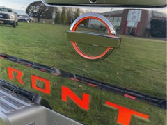 Lava Red Tailgate Decals Customized Designed and for a 2022-2026 Nissan Frontier