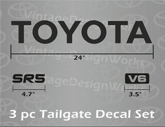 TOYOTA TACOMA SR5 V6 TRUCK TAILGATE LOGOS DECAL 89-99 Tacoma pickup