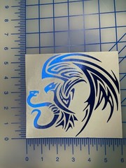 2 Tribal Decal Aztec Mexican Flag Chrome Royal Blue Bumper Stickers Truck Window