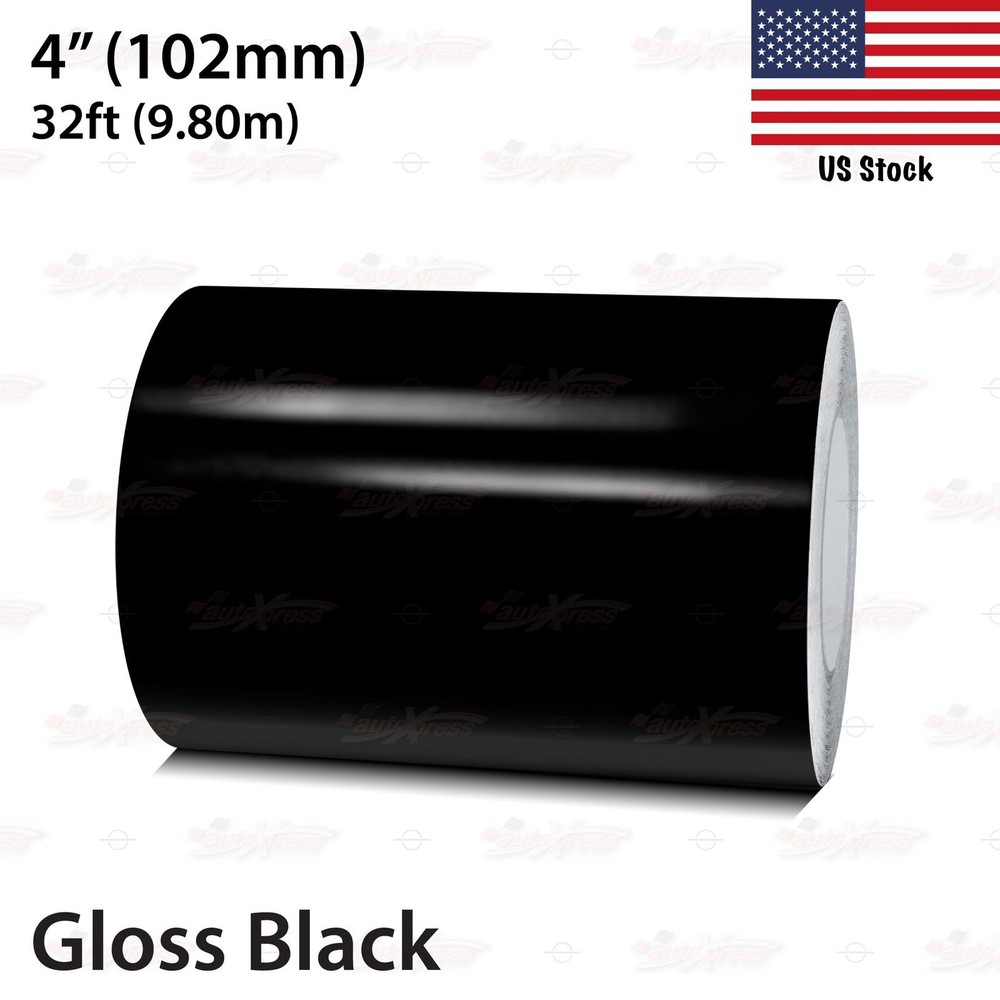 4″ Roll Vinyl Pinstriping Pin Stripe Line Tape Decal Sticker 102mm GLOSS BLACK