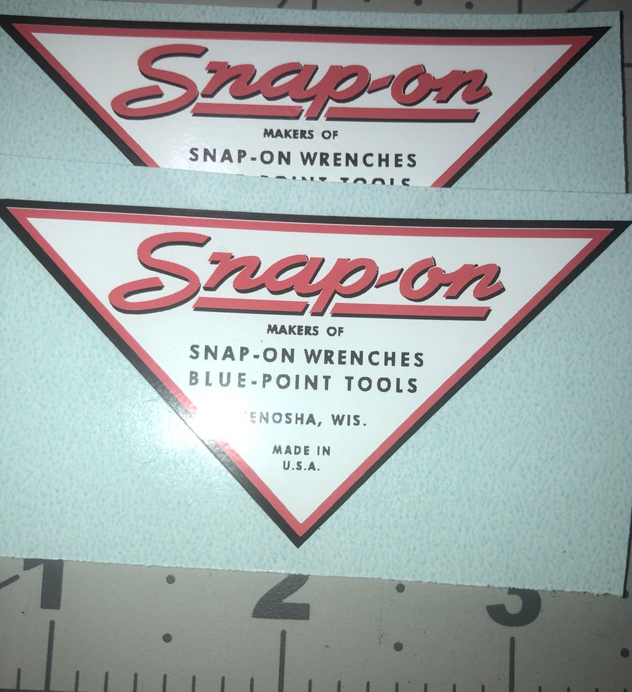 compatible with Decal For Vintage Snap on Tool Box Triangle Shape Lot Of 2 3”