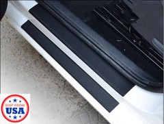 4x Carbon Fiber Car Door Edge Entry Guards Protectors Plate Sill Scuff Stickers