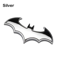 2pc 3D Metal Batman Dark Knight Batwing Sticker Decal Emblem Badge Car SILVER