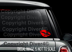 Skull & Crossbones Lips Custom Car Van Window Decal Bumper Sticker US Seller