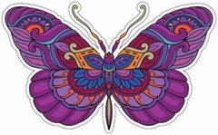 Colorful Butterfly Mandala Car Bumper Window Sticker Decal 5″X4″