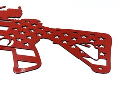 20″ Polished Stainless Steel AR15 Rifle American Flag Emblem Decal – Laser Cut