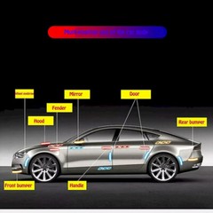 Car Door Bumper Truck Wheel Handle Sticker Reflective Tape Safety Warning Decal