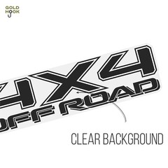 GOLD HOOK TRD 4×4 Off Road Decals for Tacoma, BLACK MATTE Finish (Set of 2)