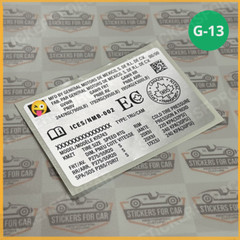GM Number Information Tire Loading And Trailer Loading Sticker Replica