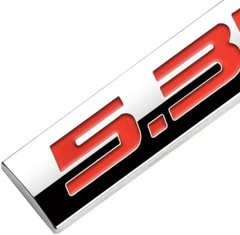 2Pcs 3D POLISHED Chrome Red 5.3L Letter Emblem Trunk Lid Sport Decal Badge 5.3L