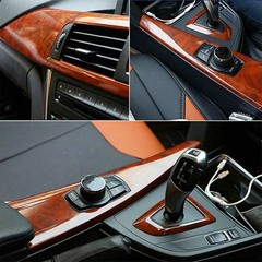 DIY Car Sticker Interior Wood Grain Textured Glossy Vinyl Wrap Decal Sheet Film