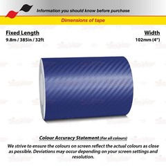 4″ Roll Vinyl Pinstriping Pin Stripe Tape Sticker 102mm CARBON FIBER DARK BLUE