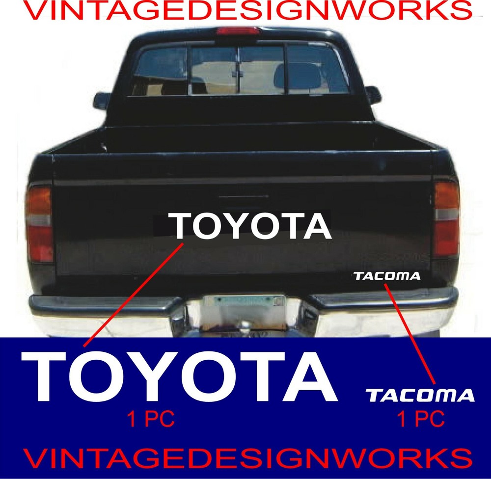 TOYOTA TACOMA TAILGATE Vinyl Decal Sticker Emblem Logo Graphic WHITE