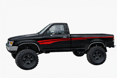 Vintage Style Retro Vinyl Graphics Compatible With Toyota Pickup Regular Cab