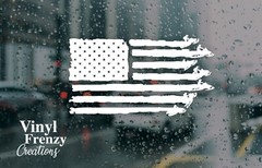 snowmobile flag vinyl decal – permanent adhesive vinyl sticker