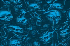 Ghost Skulls Blue Graphic Decal Vinyl Bike Motorcycle Car Wrap 24×36 Seamless US