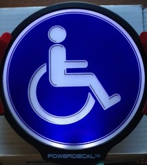 Handicap(Blue)Light Up Decal Powerdecal Backlit LED Motion Sensing Auto Decal