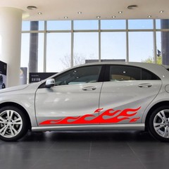 Car Decal Hot Flame 68” for A Class A180 Vinyl Lower Door Panel sticker ZC1430