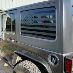 American Flag Car Rear Side Window Decal For 2007-17 Jeep Wrangler JK JKU 4Door