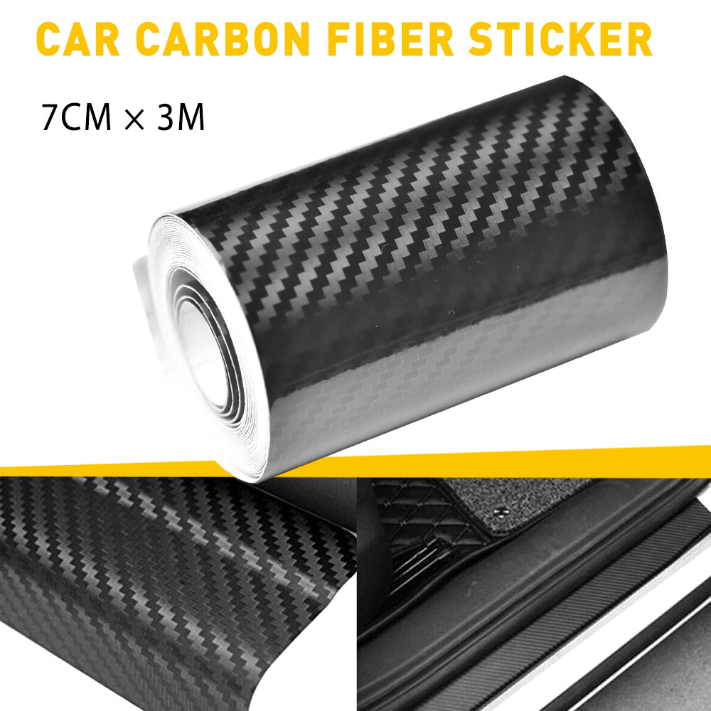 Carbon Fiber Car Sticker Protector Strip Door Sill Anti Scratch Tape 5D 7cm*10 D