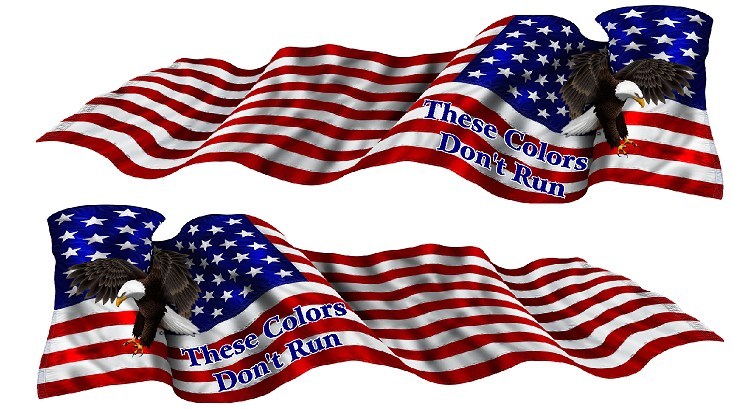 American flag eagle These Colors Don’t Run rv motorhome trailer vinyl decal set