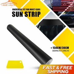 Car Window Sun Visor Strip Tint Film UV Windshield DIY Shade 60*12″ Matte Black