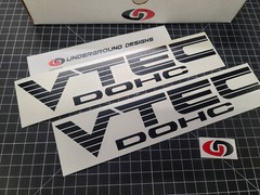 VTEC DOHC 12″ Fat Blinds (Pair X2) Vinyl Decal Sticker fits Honda Civic Si R RSX