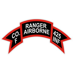 425th Infantry Airborne Ranger F Co. Scroll Sticker Military Vinyl Decal 5″