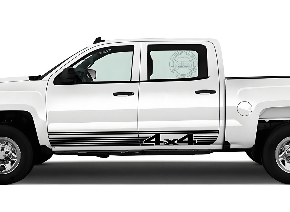 Pickup Truck Side Skirt Stripes Sticker For Chevy Silverado Ford F-150 VW Amarok