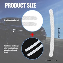 QZTYTY 20PCS Reflective Car Wheel Decorative Stripe Stickers, White, White