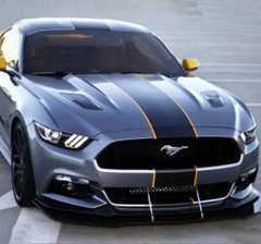 For FORD MUSTANG GT Matte Black Vinyl Racing Stripe Car Sticker Hood Roof Trunk