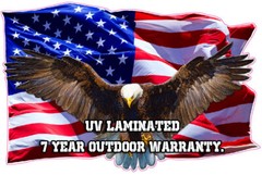 Soaring Bald Eagle American Flag Decal UV Laminated X Large 48″