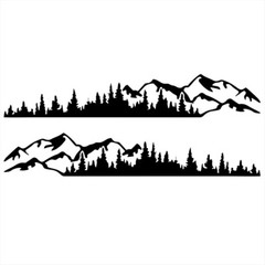 190x32cm Tree Mountain Forest Decal Vinyl Sticker For Car Truck SUV Side Body