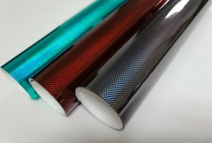 Gloss Red Green Black Chrome Prismatic Pattern Vinyl Car Wrap Sticker Decal Film