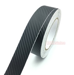 3D Black Sheet Car PVC Grain Carbon Fiber Vinyl Tape Wrap Sticker Decors Strips