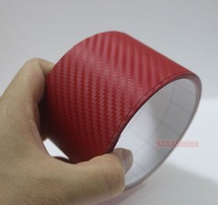 3D Red / Sheet Car PVC Grain Carbon Fiber Vinyl Tape Wrap Sticker Decors Strips