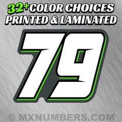 3 Custom Racing Number Plate Decals 4 Colors SX MX ATV Go Kart Dirt Bike Trial