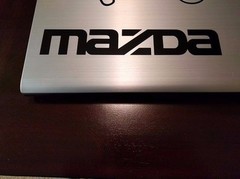 2 pack – Mazzda logo Gloss Black vinyl Decal Sticker 15″ wide x 3″