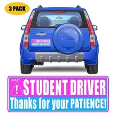 3 Pack Student Driver Magnet Reflective Signs for Car, 9×3.3 Inch