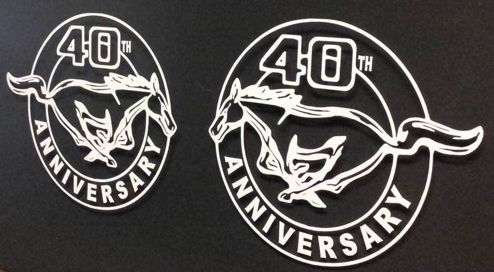 MUSTANG 40TH ANNIVERSARY / VINYL DECAL STICKERS, 5 1/2″ INCH ON THE LONGEST SIDE