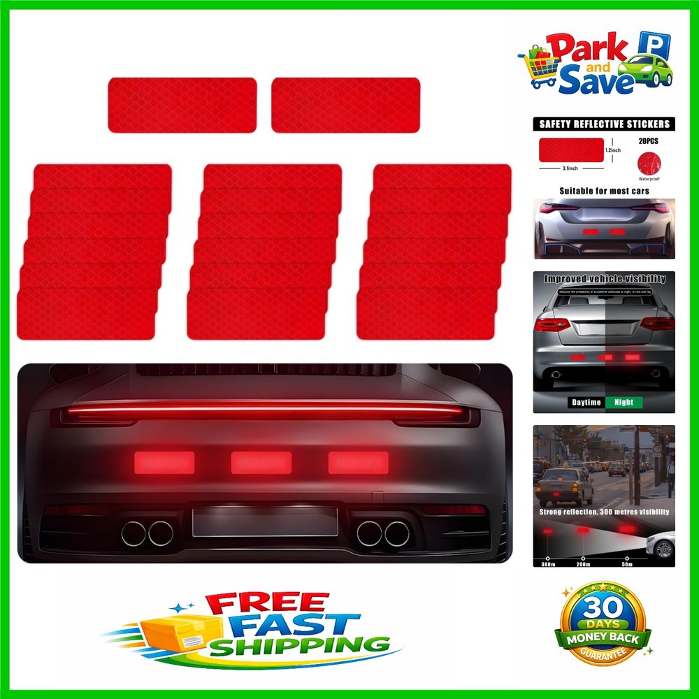 Reflective Stickers for Cars – 20 PCS Waterproof and Scratch-Resistant