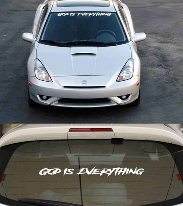 God is Everything Windshield Decal Sticker Jesus Front/Back Car Truck SUV #A