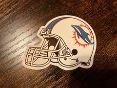 Motorcycle Sticker for Helmets or toolbox #6,198 NFL Miami Dolphins