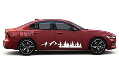 Fit For Caravan Trailer Truck Graphics Mountain Forest Sticker Car Side Decals