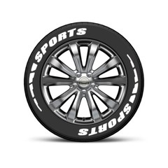 8Pcs 3D Letters PVC Sticker Set Car Tire Wheel Sticker Decal Trims Sports DIY