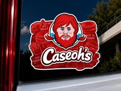 Caseoh’s Funny Gaming Meme Bumper Sticker Twitch Streamer Fan Art Kiss-Cut Decal