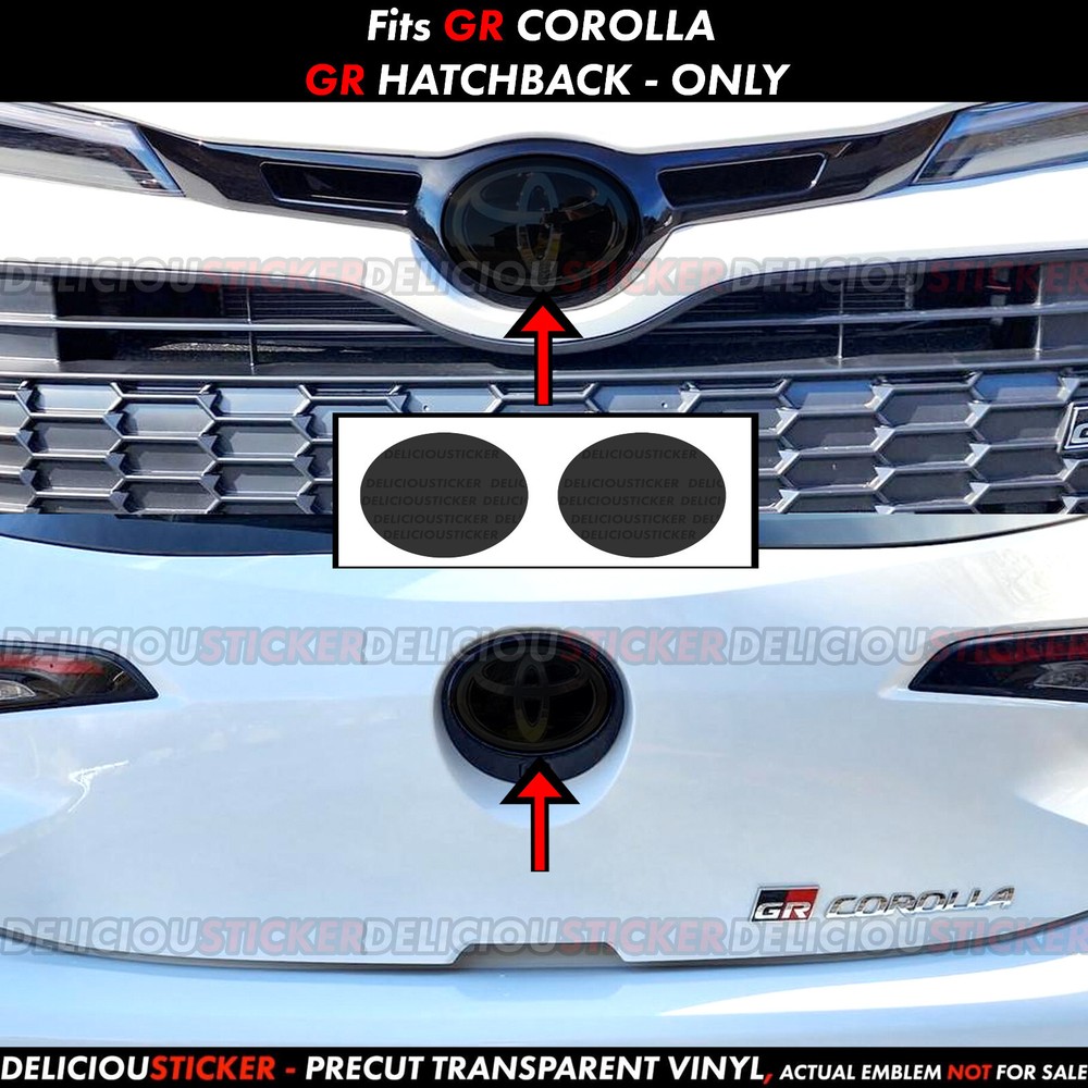 For 2023-24 GR Corolla Smoke Vinyl Tint Overlay Ppf Decal for Front Rear Emblem