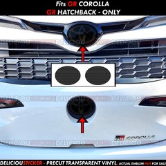 For 2023-24 GR Corolla Smoke Vinyl Tint Overlay Ppf Decal for Front Rear Emblem