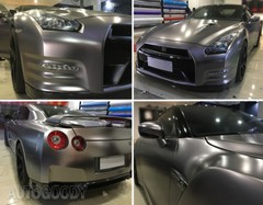 36″ x 60″ Satin Matte Chrome Metallic Dark Gray Vinyl Film Wrap Air Bubble Free