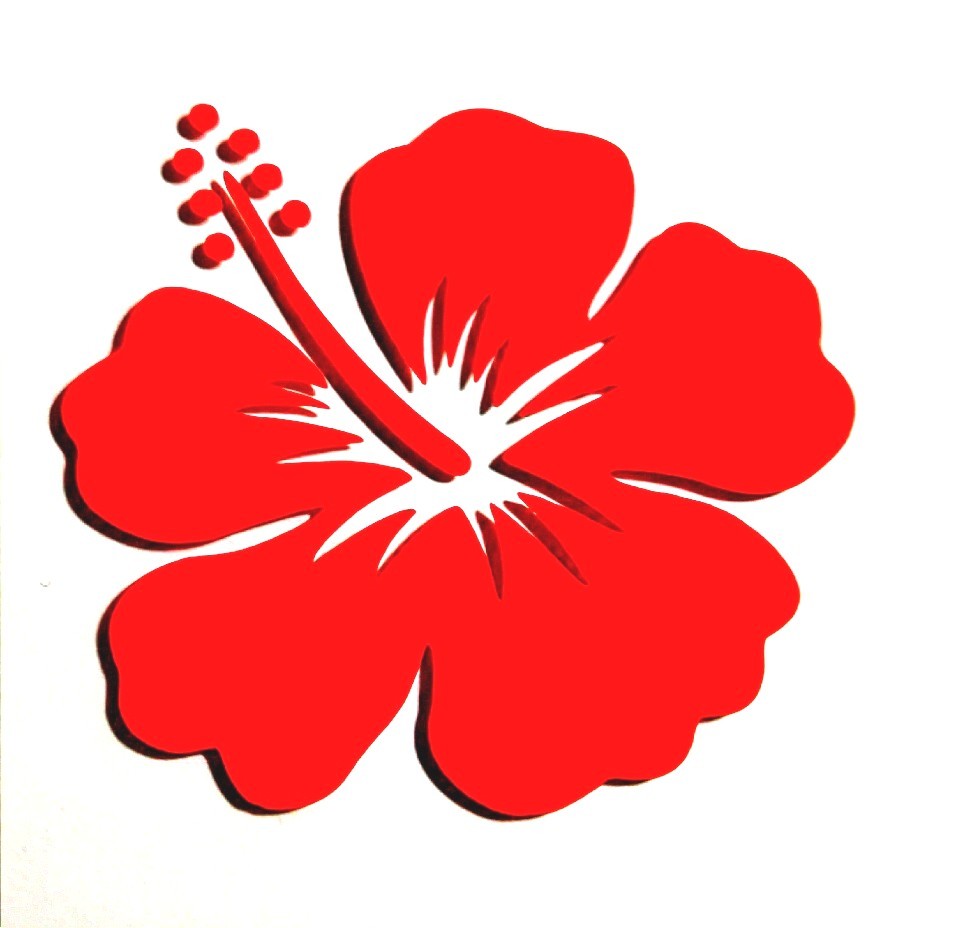 HIBISCUS HAWAIIAN FLOWER VINYL DECAL STICKER 3 Inch or 5 Inch